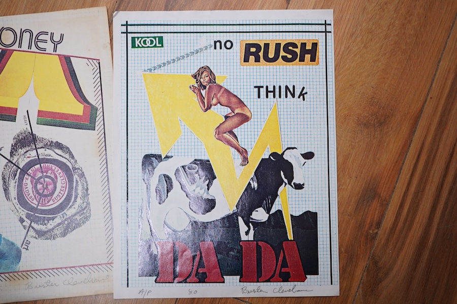 Buster Cleveland (1943-98) - group of four frameless artist proof prints, including Inter Dada, 1980, signed in pencil, 28 x 21.5cm. Condition - fair.